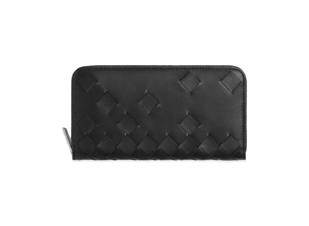 Bottega Veneta Intrecciato Zip Around Wallet "Black"