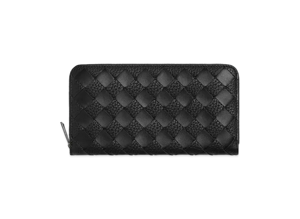 Bottega Veneta Intrecciato Zip Around Wallet "Black"