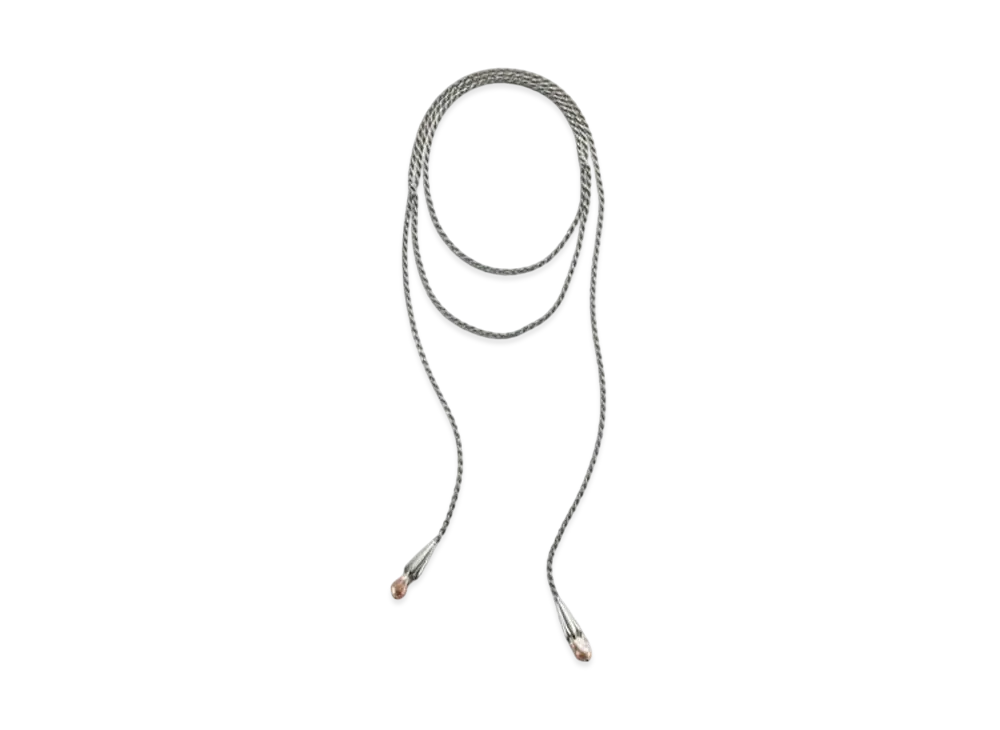Bottega Veneta Pearl Scarf Necklace "NaturalPink"