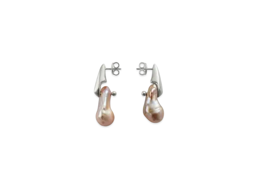 Bottega Veneta Large Pearl Earrings "NaturalPink"
