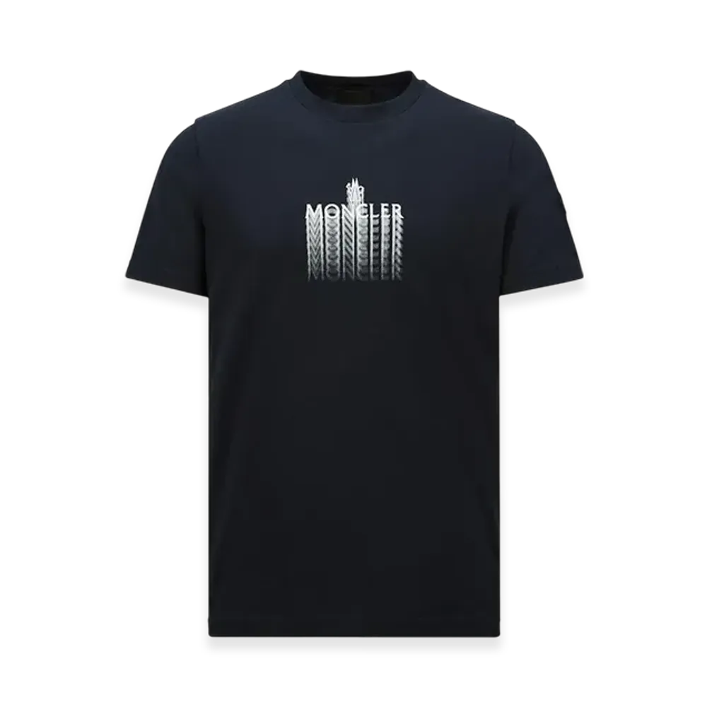MONCLER Faded Logo Cotton T-Shirt "Navy Blue"