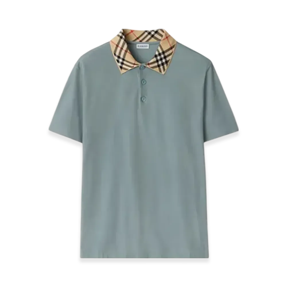 Burberry Check Collar Cotton Polo Shirt "Gale"