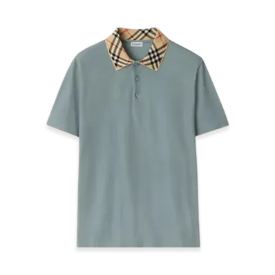 Burberry Check Collar Cotton Polo Shirt "Gale"