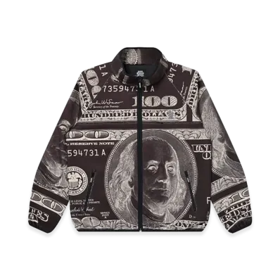 BlackEyePatch Big Hundereds Patterned Fleece Jacket "Black"