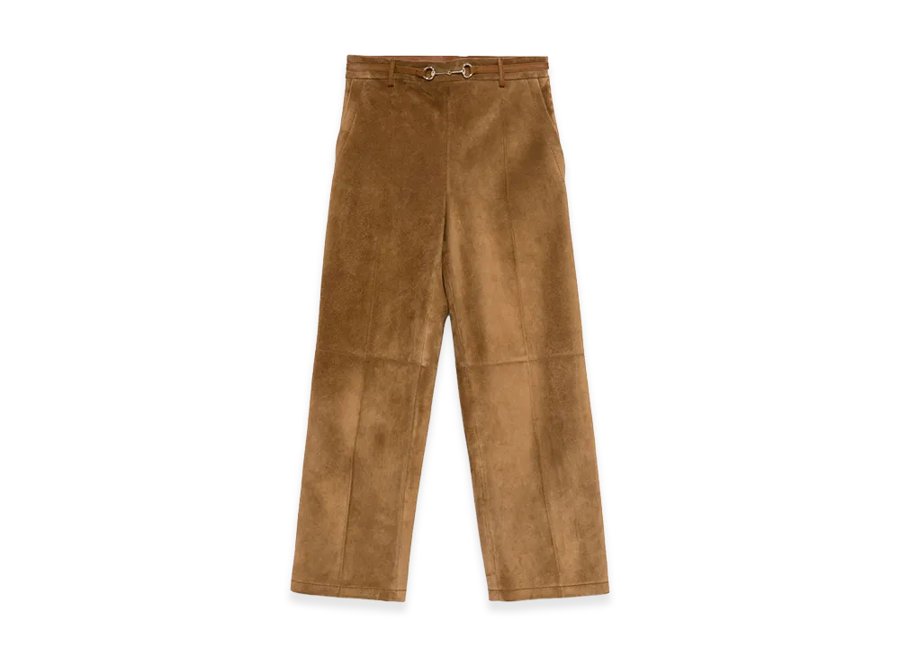 GUCCI Women's Suede Pants "Brown"