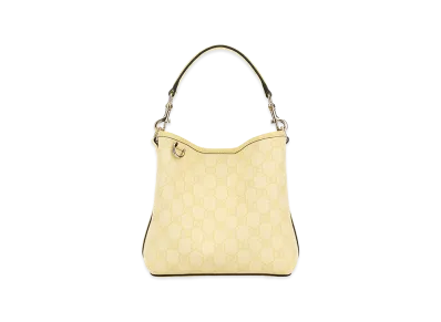 GUCCI Women's Printed Canvas GG Emblem Bucket Bag "Yellow"