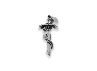 BALENCIAGA Goth Snake Earrings "Silver"