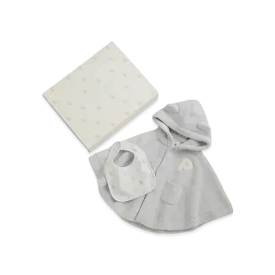 GELATO PIQUE Baby Bear Poncho & Bib 2 Piece Set Gift Box "Blue"
