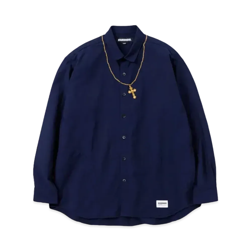 NEIGHBORHOOD Cross Embroidery Shirt LS "Navy"