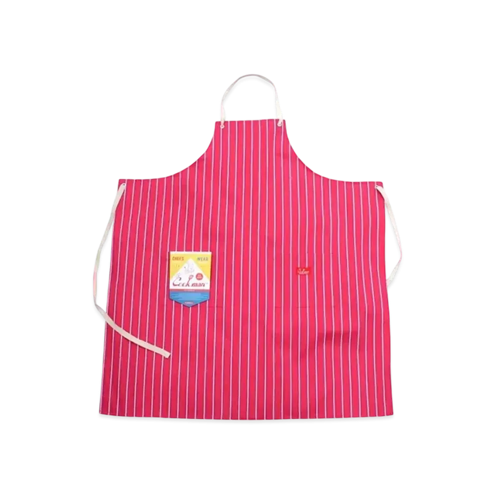 COOKMAN Long Apron Stripe "Stripe/Pink"
