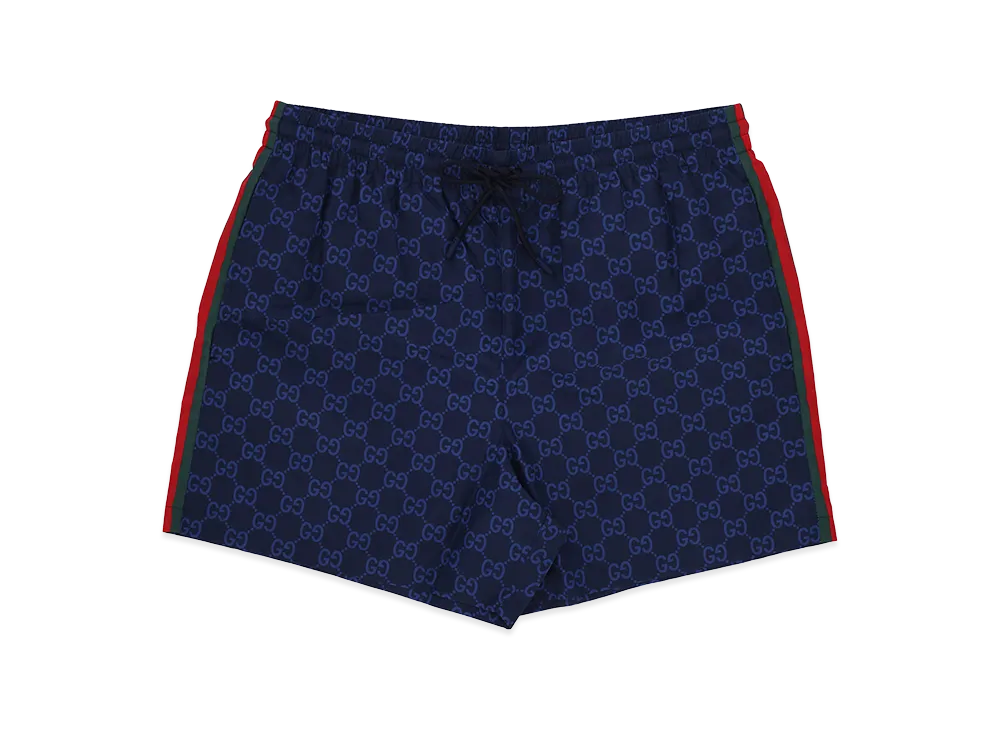 GUCCI 'Nastro Web' GG And '' Swimsuits "Blue"