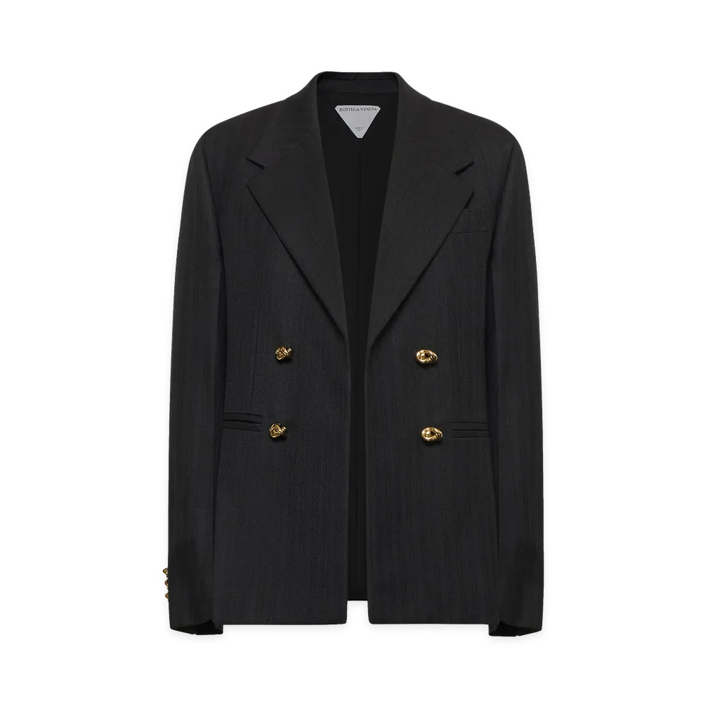 Bottega Veneta Women's Jackets "Black/Dark Blue"