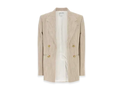Bottega Veneta Women's Melange Sand Viscose Blend Blazer "Beige/Tan"