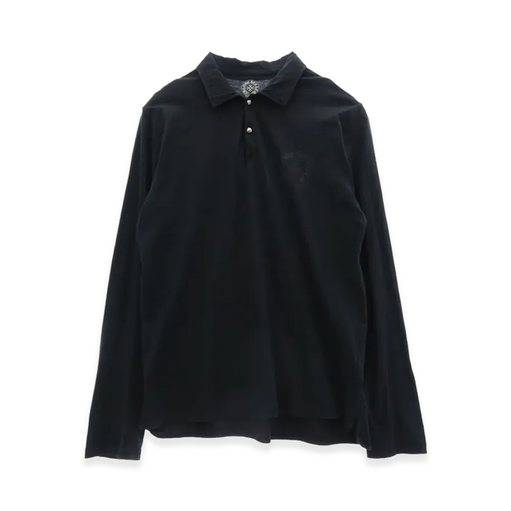 Chrome Hearts Crossball Button Horseshoe Print L/S Polo Shirt "Black"