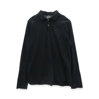 Chrome Hearts Crossball Button Horseshoe Print L/S Polo Shirt "Black"