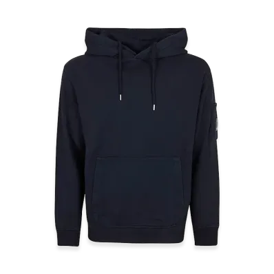 C.P. Company Cotton Diagonal Fleece Hooded Lens Sweatshirt "Total"