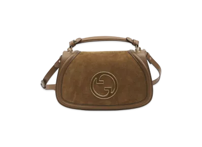 GUCCI Women's Suede And Leather Gucci Blondie Shoulder Bag "Camel"
