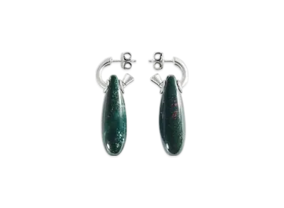 Bottega Veneta Small Ellipse Earrings "Bloodstone"