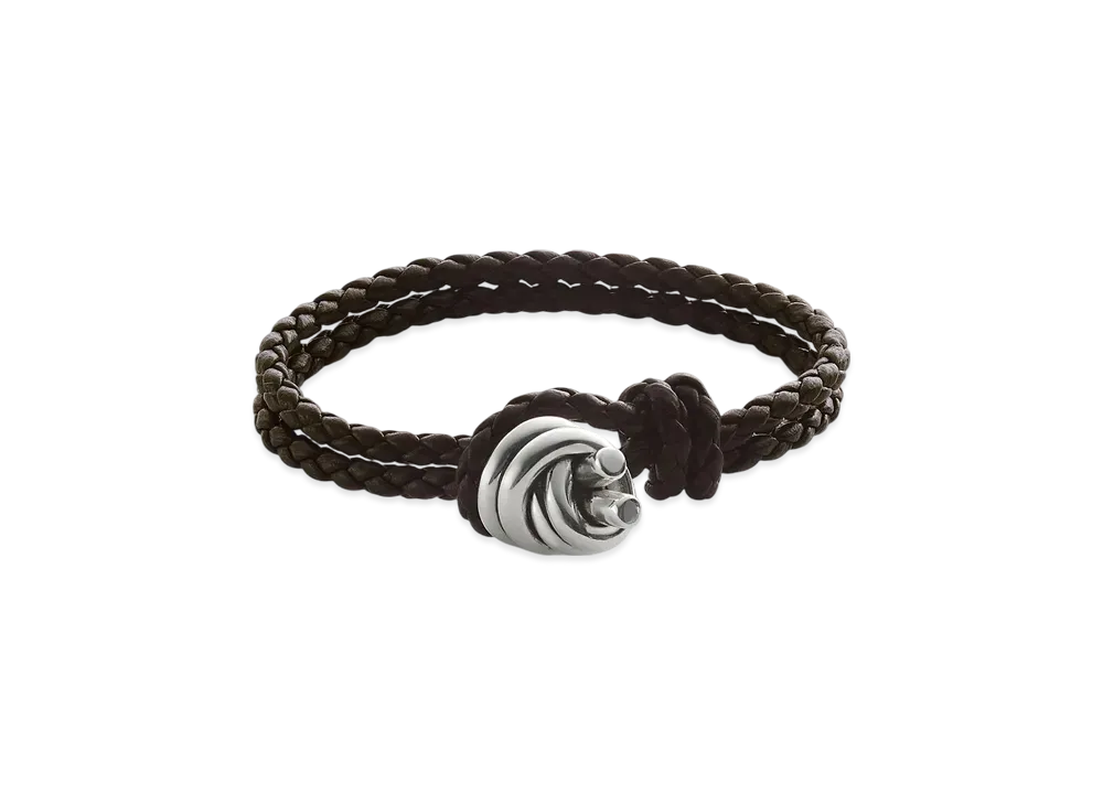 Bottega Veneta Knot Leather Bracelet "Fondente"