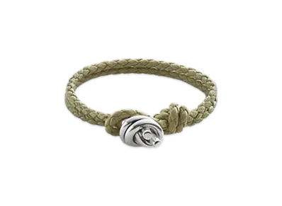 Bottega Veneta Knot Leather Bracelet "Travertine"