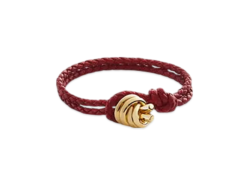 Bottega Veneta Knot Leather Bracelet "Rosewood"