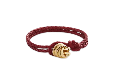 Bottega Veneta Knot Leather Bracelet "Rosewood"