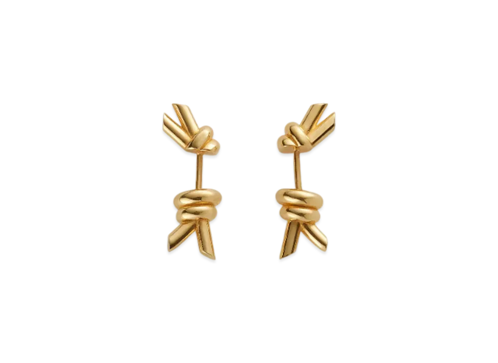 Bottega Veneta Knot Stud Earrings "Yellow Gold"
