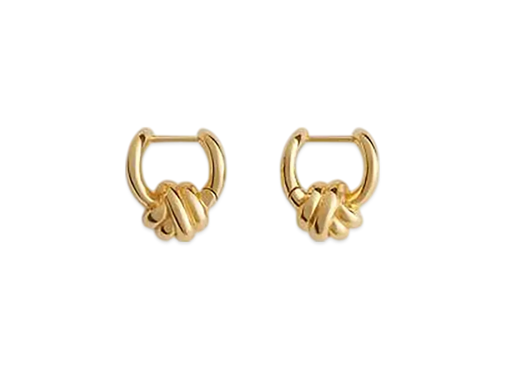 Bottega Veneta Knot Hoop Earrings "Yellow Gold"