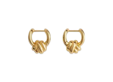 Bottega Veneta Knot Hoop Earrings "Yellow Gold"