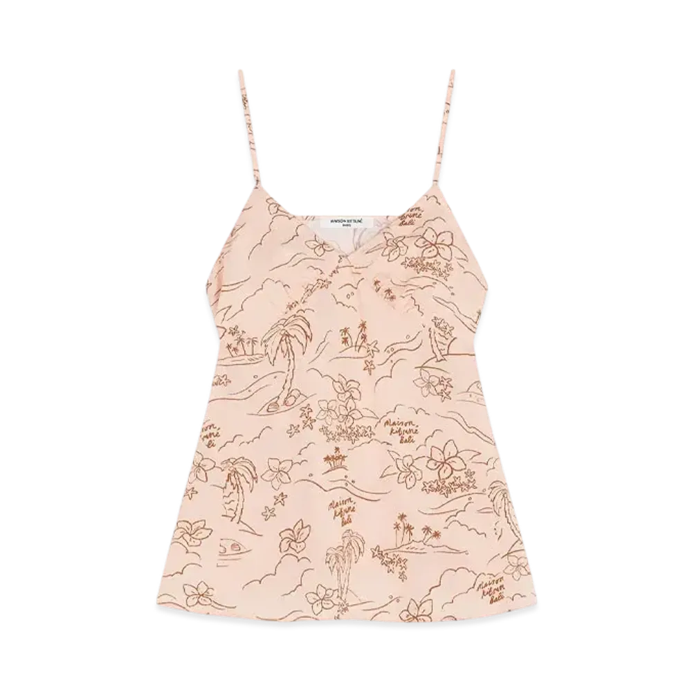 Maison Kitsune Tropical Palm Strap Top "Scallop Shell"