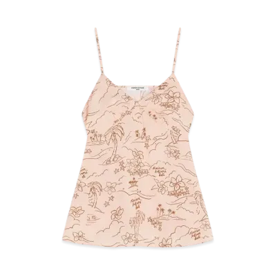 Maison Kitsune Tropical Palm Strap Top "Scallop Shell"
