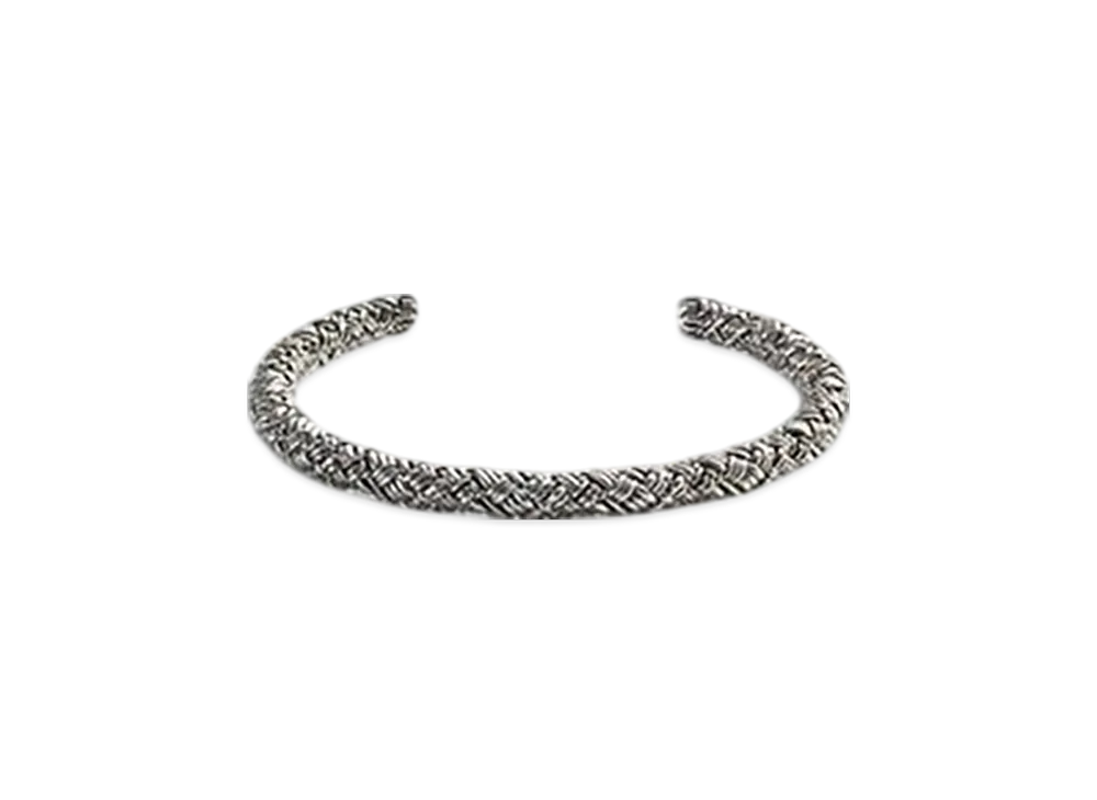 Bottega Veneta Intreccio Cuff Bracelet "Silver"