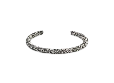 Bottega Veneta Intreccio Cuff Bracelet "Silver"