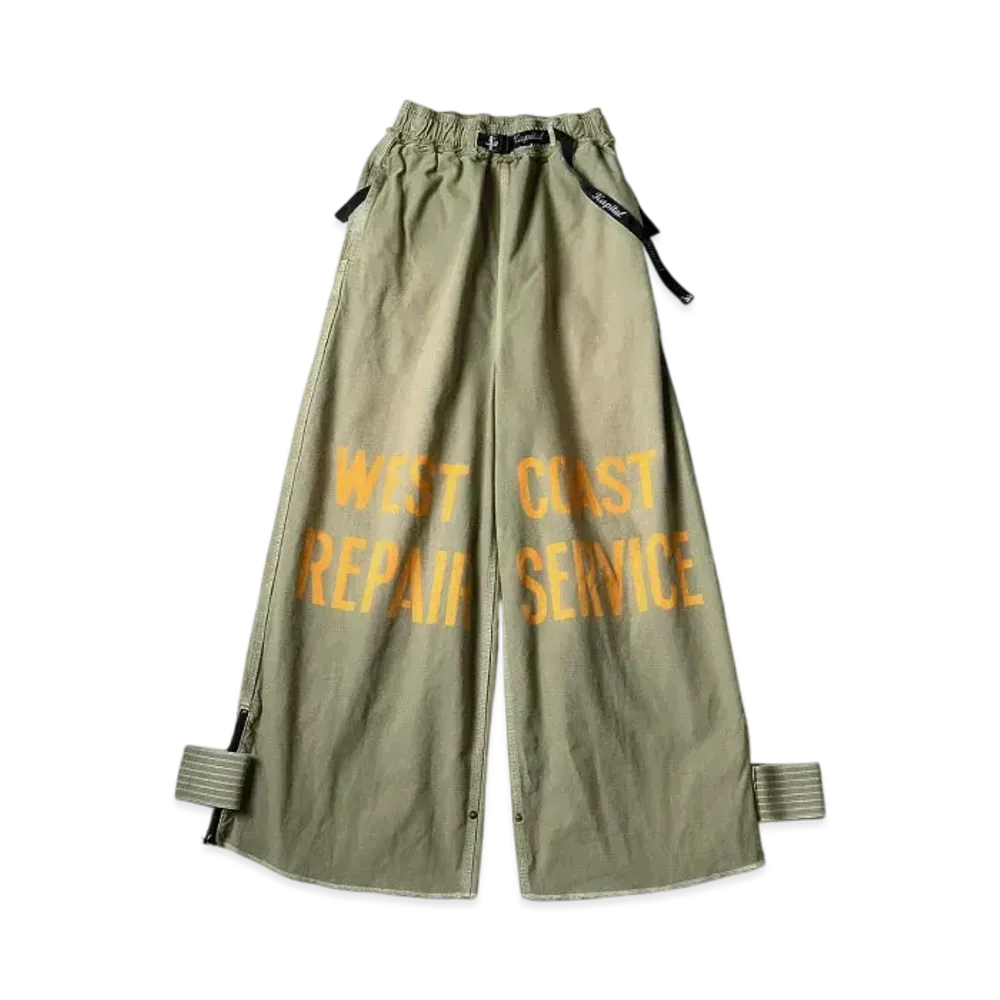 KAPITAL Canvas Waisted Repair Man Track Pants "Khaki"