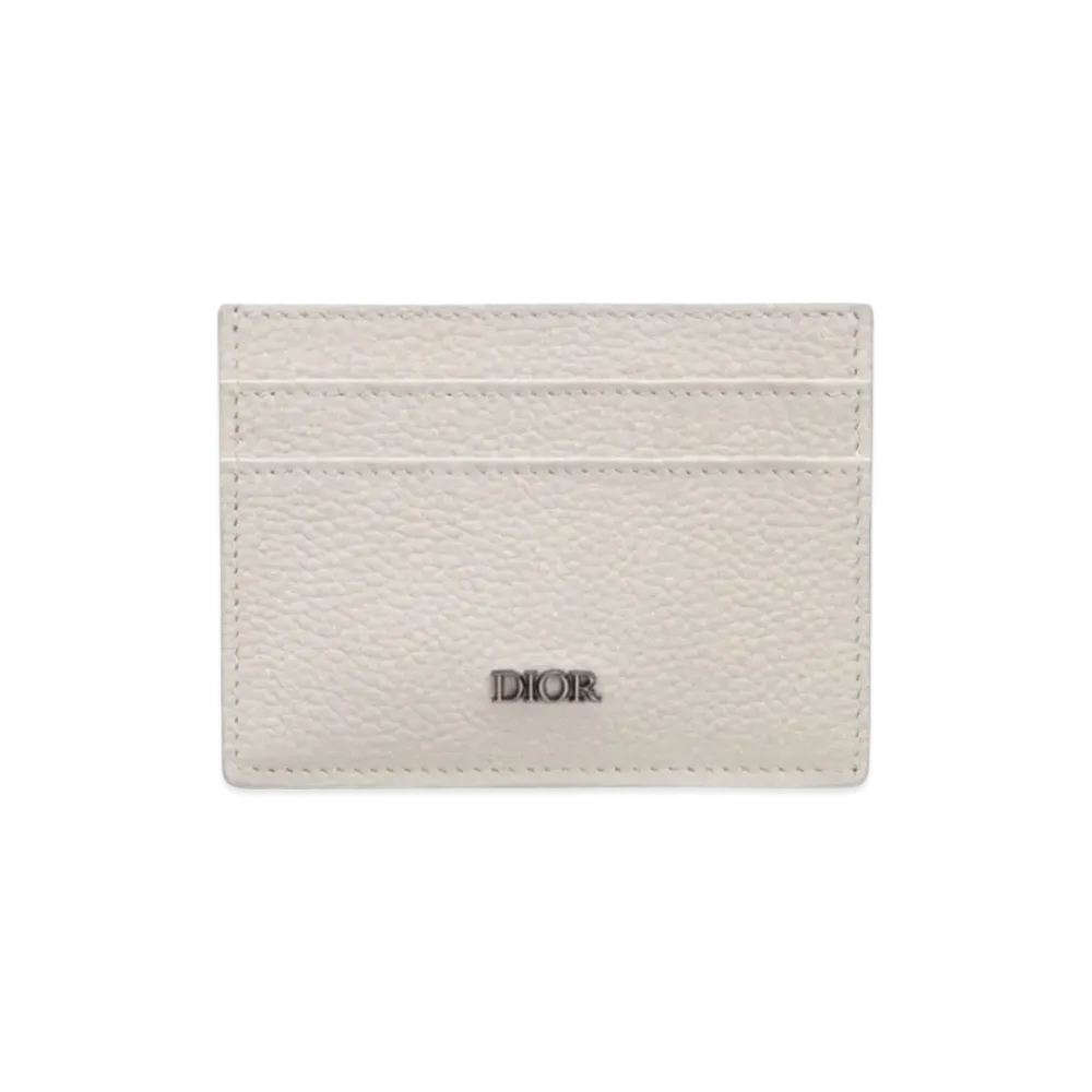 Dior Grain Cow Leather Card Holder "Off White"