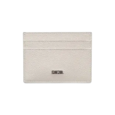 Dior Grain Cow Leather Card Holder "Off White"