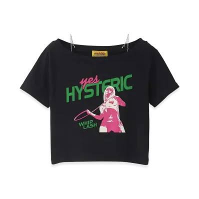 HYSTERIC GLAMOUR Whip Lash Short T-shirt "Black"