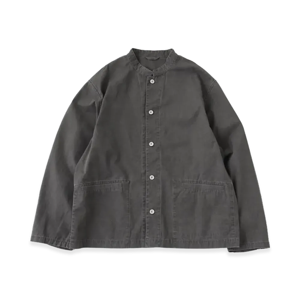 nanamica x 417 EDIFICE Band Collar Shirt Jacket "Gray"