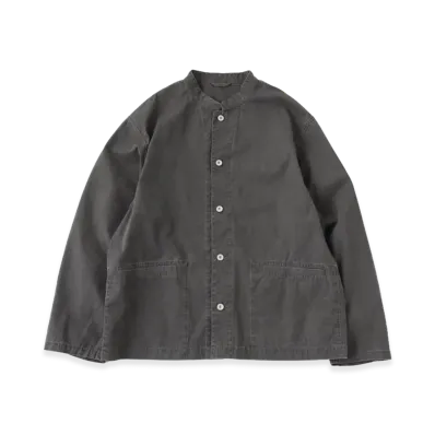 nanamica x 417 EDIFICE Band Collar Shirt Jacket "Gray"