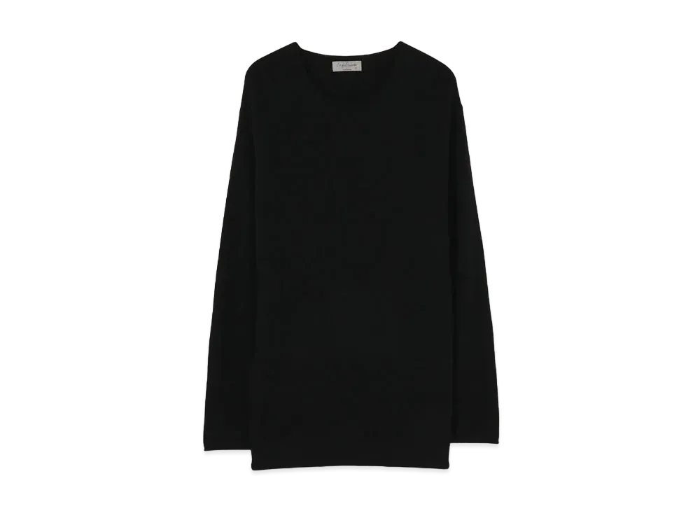 Yohji Yamamoto Pour Homme 12G CASHMERE ROUND NECK LONG SLEEVES "Black"
