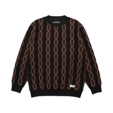 WACKO MARIA Striped Jacquard Knit Sweater (Type-2) "Black"