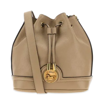 Chloe Women's Leather Bucket Bag "Beige"