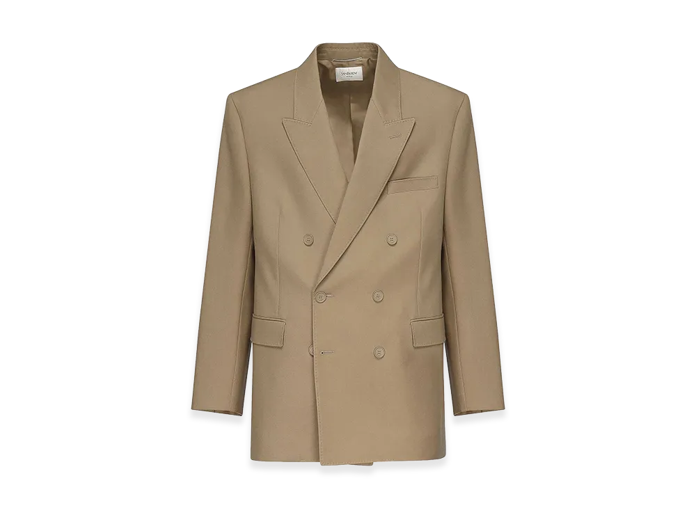 Saint Laurent Double-Breasted Wool Jacket "Beige"
