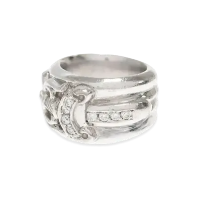 Chrome Hearts 18K Dagger Pave Diamond Ring "White Gold"