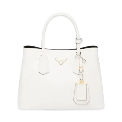 PRADA Double Small Bag "White/Black"