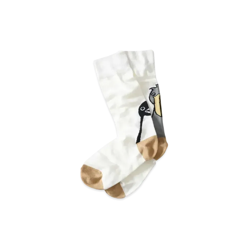 graniph x Chiharu Sakazaki Penguins & Shoebills Long Socks "White"