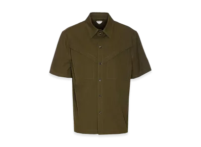 Bottega Veneta Light Cotton Twill Short Sleeved Shirt "Khaki"