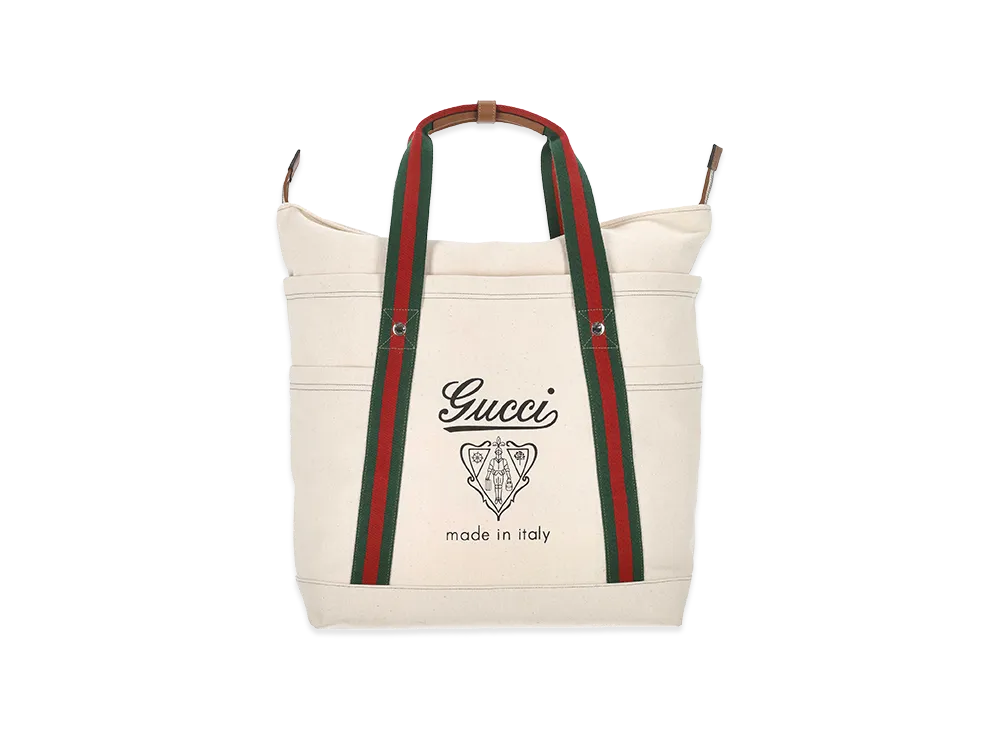 GUCCI Canvas Shopping Bag "White"