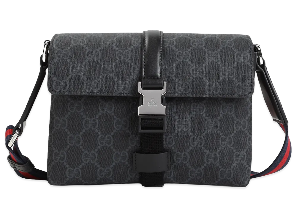 GUCCI Textile GG Supreme Shoulder Bag "Black"
