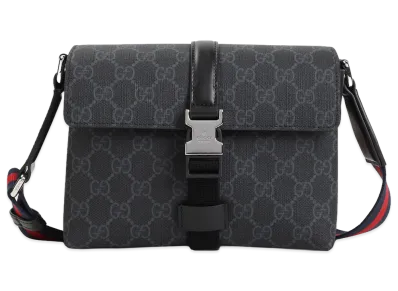 GUCCI Textile GG Supreme Shoulder Bag "Black"
